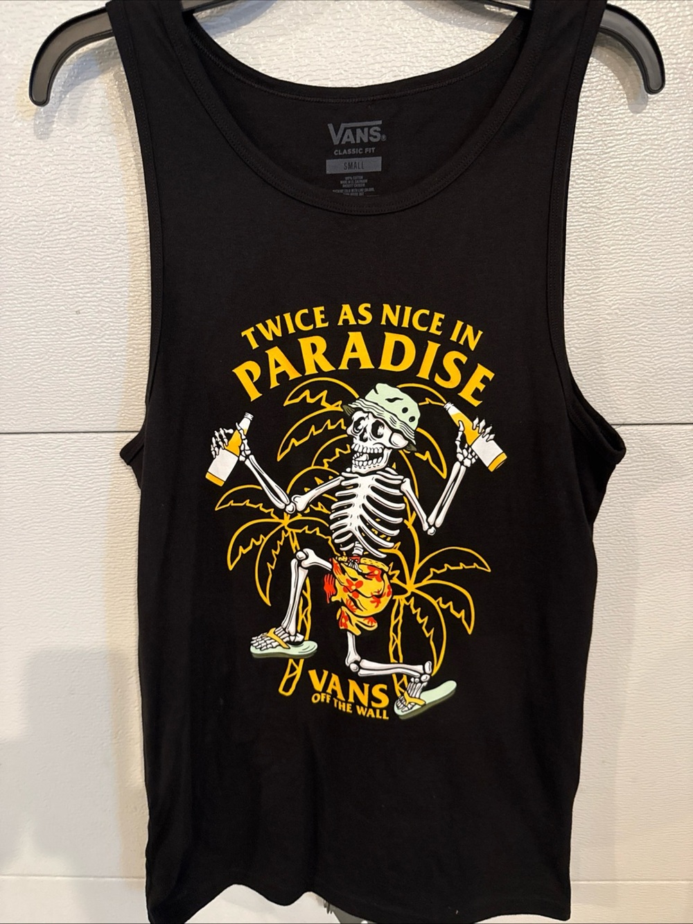 VANS Black Graphic “Twice as Nice” Sleeveless Men’s Tank T-Shirt Classic Fit L